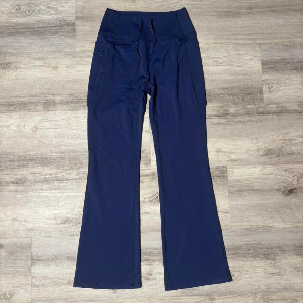 Navy Blue Baleaf 7/8 Split Cuff Activewear Pants Athletic Workout Leggings